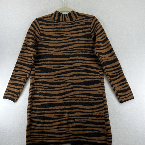 Fortune & Ivy / Stitch Fix Long Cardigan Sz M Brown/Black Animal Print NWOT - Picture 5 of 10
